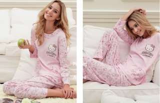 Charming Pink Hello Kitty pajamas nightwear suit top Tee shirt  
