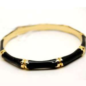 Black and Gold Enamel Bangle Bracelet
