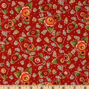   Bouquet Red Fabric By The Yard mary_engelbreit Arts, Crafts & Sewing