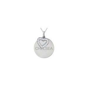 ZALES Diamond Accent Heart Charm with Engraved Disc Pendant in 10K 
