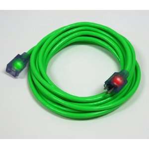   12/3 SJTW Pro Glo Lighted Extension Cord w/CGM Green