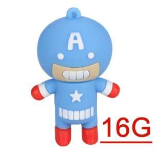  16 GB Cartoon Style USB 2.0 Flash Drives U Disk   Blue 