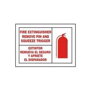 FIRE EXTINGUISHER REMOVE PIN AND SQUEEZE TRIGGER (W/GRAPHIC 
