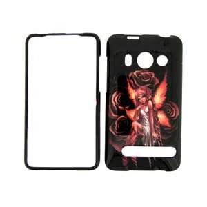  HTC EVO 4G 4 G Black with Red Rose Flower Flame Fire Fairy 