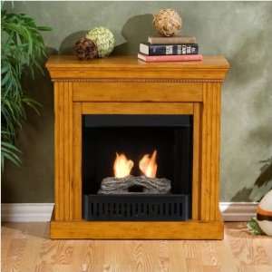   CSN1019G Everson Gel Fuel Fireplace in Plantation Oak