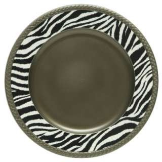 ANTIQUE PEWTER ZEBRA PRINT CHARGER PLATES 8 PIECES NEW  