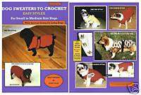 Dog Sweater Crochet Patterns for Small to Med Size Dogs  