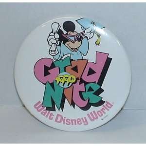  Disney 2.5 Grad Night Mickey Mouse 1990 Button 