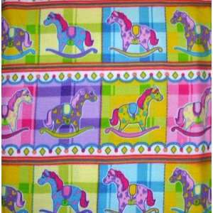  66 Wide Nordic Fleece Fabric Rocking Horses Multi By The 
