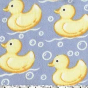  60 Wide Nordic Fleece Fabric Rubber Duck Baby Blue By 