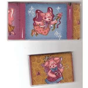   Debit Set Made with When Pigs Fly Flying Pig Fabric 