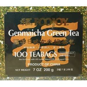 FooJoy Genmaicha Green Tea   100 Individually Wrapped Tea Bags  
