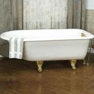   Chrome 60 Unfinished Cast Iron Roll Top Tub with Ball and Claw Feet