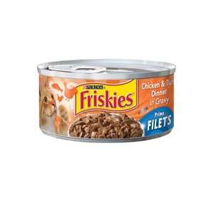 Friskies Prime Filets Chicken and Tuna Dinner in Gravy Canned Cat Food 