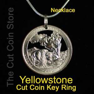 Yellowstone Cut Coin Quarter Necklace Key Ring Jewelry  