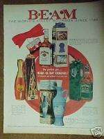 Jim Beam Holiday Whiskey Bottles~Decaners~1961~Art Ad  