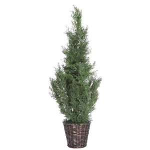   Potted Artificial Natural Cedar Tree in Brown Pot