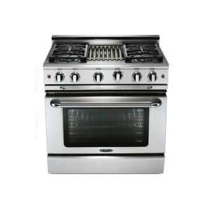   Gas Convection Range 4 Burners with Grill   Liquid Propane   Stainless