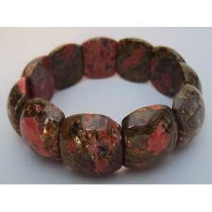  Real Unakite Gemstone Bracelet  J023 Arts, Crafts 