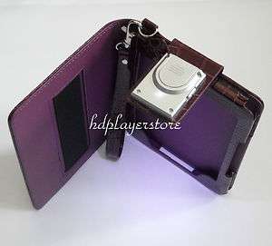 Purple Kindle 4 Premium Leather Case Cover With Custom Design LED 