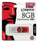 8gb usb kingston flash drive dt101g2 8gbz red genuine expedited