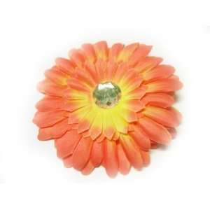 12pc Peach 4 Large Gerbera Daisy Flower Hair Clip Hair Accessories 