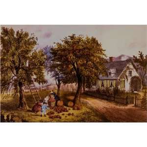  American Homestead Autumn by Currier and Ives, 17 x 20 