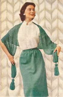 Vintage Skirt Blouse Stole Wrap Shawl Knitting PATTERN  