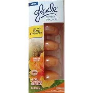  Glade Scented Oil Candle Refills, Hawaiian Breeze, 4 Count 