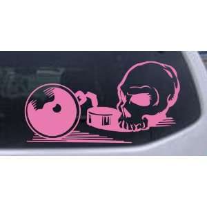 Pink 24in X 12.6in    Skull Ball and Chain Skulls Car Window Wall 