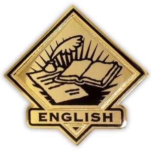 Lapel Recognition Pin   Subject English   Solid Brass and Gold Plated 