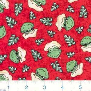  45 Wide Green Griller Frog Chef Red Fabric By The Yard 