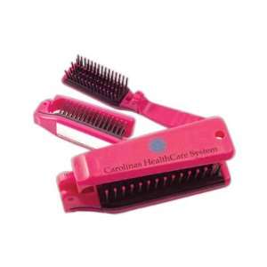  Pink folding travel hair brush with mirror. Health 