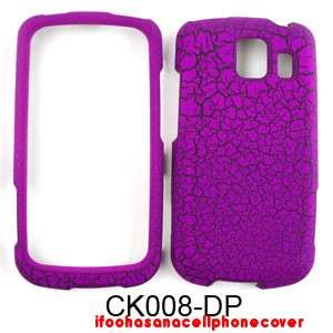 Cell Phone Case Cover For LG VORTEX VS660 Purple Egg Crack  