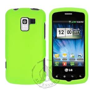   Neon Green Rubberized HARD Case Phone Cover Verizon LG Enlighten VS700
