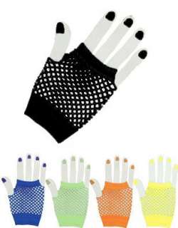  Dramatic 80s Fishnet Gloves, Black Clothing