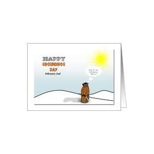  Groundhog day, cartoon groundhog in the snow Card Health 