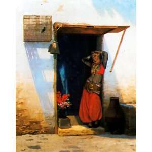   Greeting Card Gerome Woman of Cairo at her Door