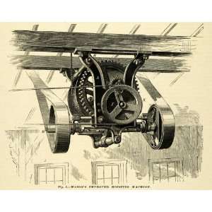 1874 Print Volney W. Mason Hoisting Machine Elevator Providence RI 