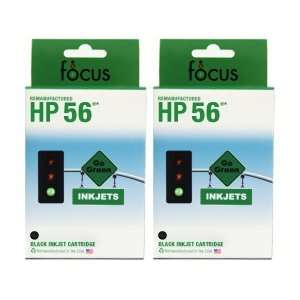 Remanufactured HP 56 (C6656A) Black Ink Cartridges  Pack of 2  Deskjet 