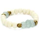 avindy jewelry pastels aqua sea glass and brass stretch bracelet