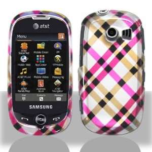 Premium   Samsung A927/Flight II Hot Pink Plaid Cover   Faceplate 