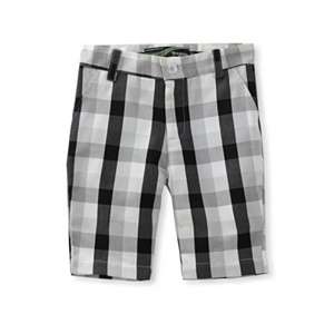  Quagmire Styles Boys Yarn Dyed Check Short, Black, Small 