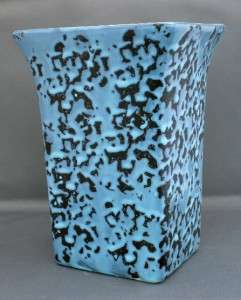 Vintage 1950s McCoy Pottery 7 Inch Aqua Brocade Vase