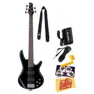  Ibanez GSR205 GSR Five String Electric Bass Guitar Bundle 