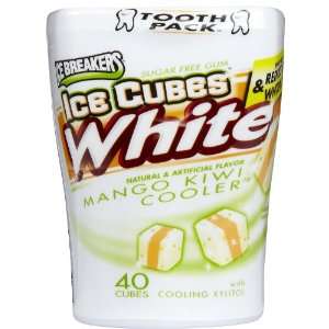 Ice Breakers Ice Cubes White Mango Kiwi Cooler Gum Bottle  4 ct