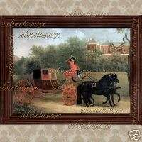 Horse & Carriage Victorian Dollhouse Picture Miniature  