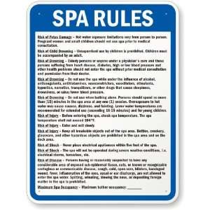  Spa Rules Sign for Iowa, Maryland Aluminum, 24 x 18 