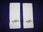 Personalized MONOGRAM Set of Two White Hand Towels