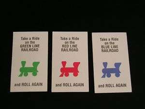 Monopoly Junior Game Pieces Replacement Train Cards  